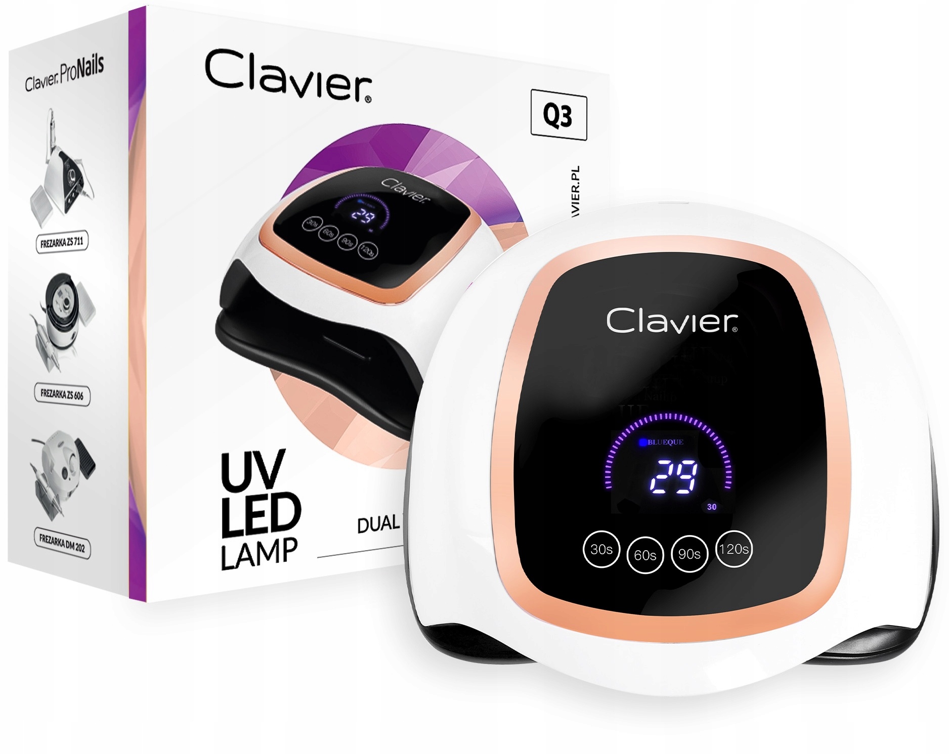 Clavier Lampa Led Uv do paznokci Q3 168W biała