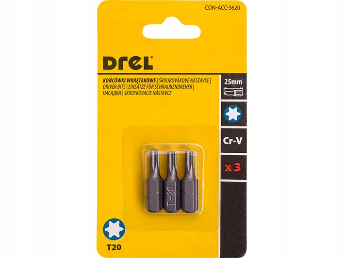 

Końcówka Bit Bity Torx T20 x 25mm Zestaw 3 Szt