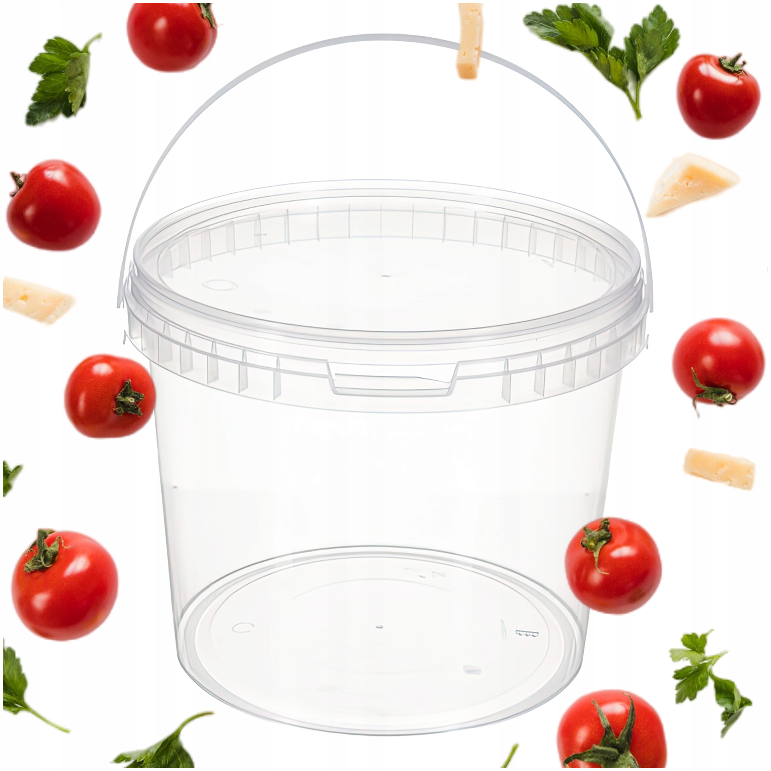 WIADRO WIADERKO PLASTIKOWE 5 L Z POKRYWKĄ ATEST Przezroczyste Plomba 5000ml