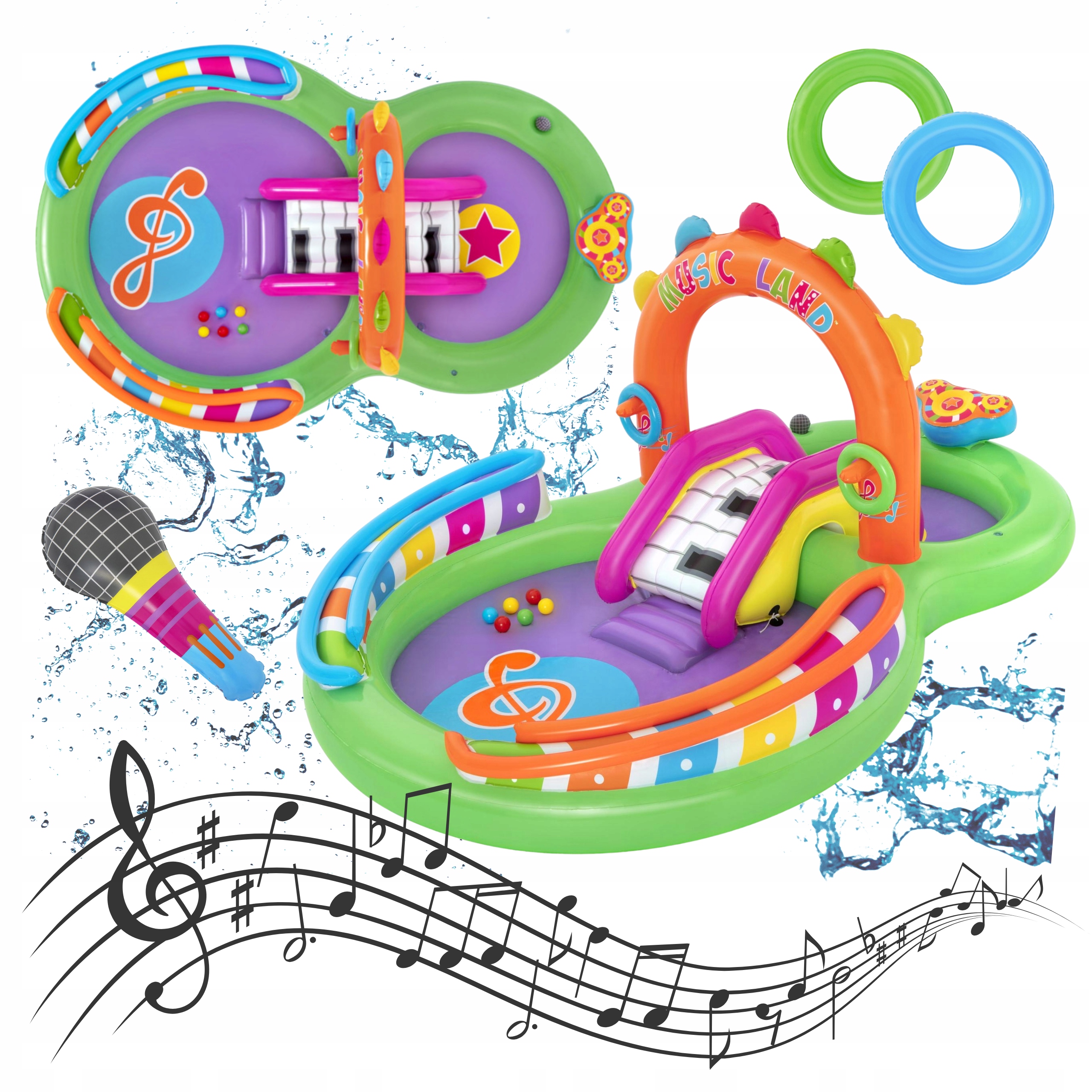 Basen 53117 Muzyczny zjeżdżalnia zraszacz akcesoria wodny plac zabaw
