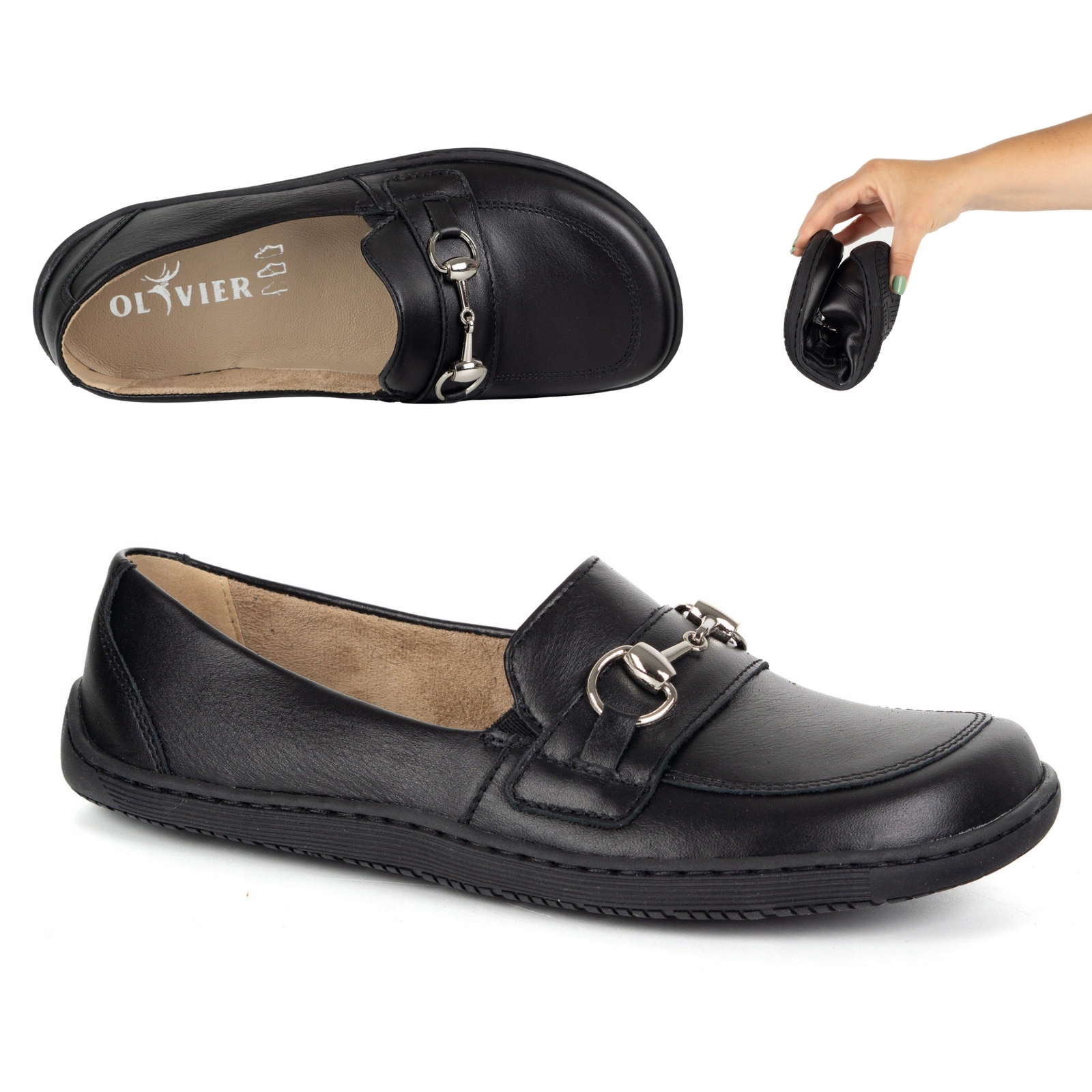 Barefoot dámské kožené mokasíny černé 1288AR elastické, zdravé boty 38