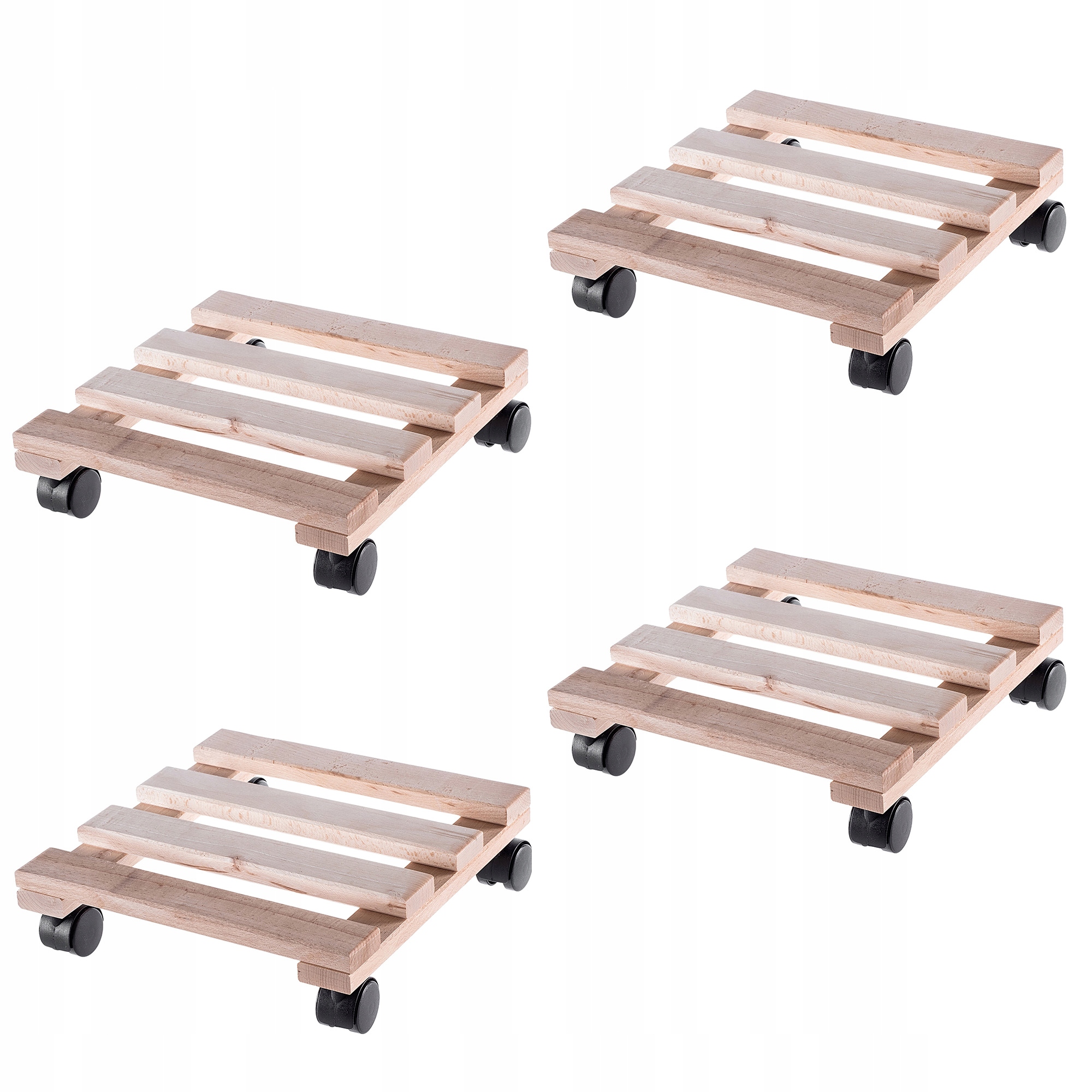 Podstavec Pod Květináč Na Kolečkách Dřevěný Čtvercový Plošina 30 cm