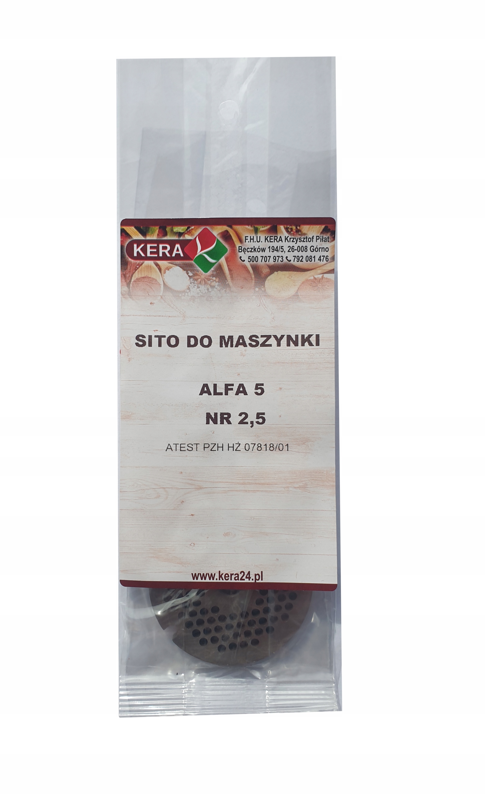 

Sitko Sito 2,5 mm do Maszynki Alfa nr 5 mięsa Kera