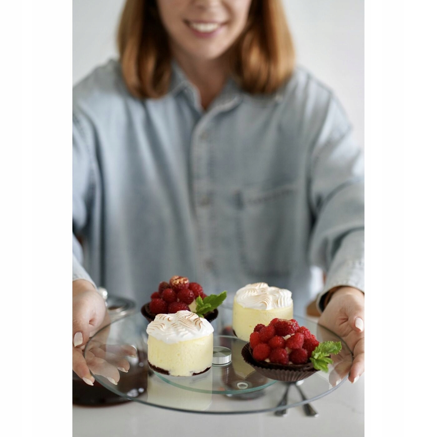 PATERA NA CIASTO obrotowa TORT niska szklana TADAR Marka Tadar