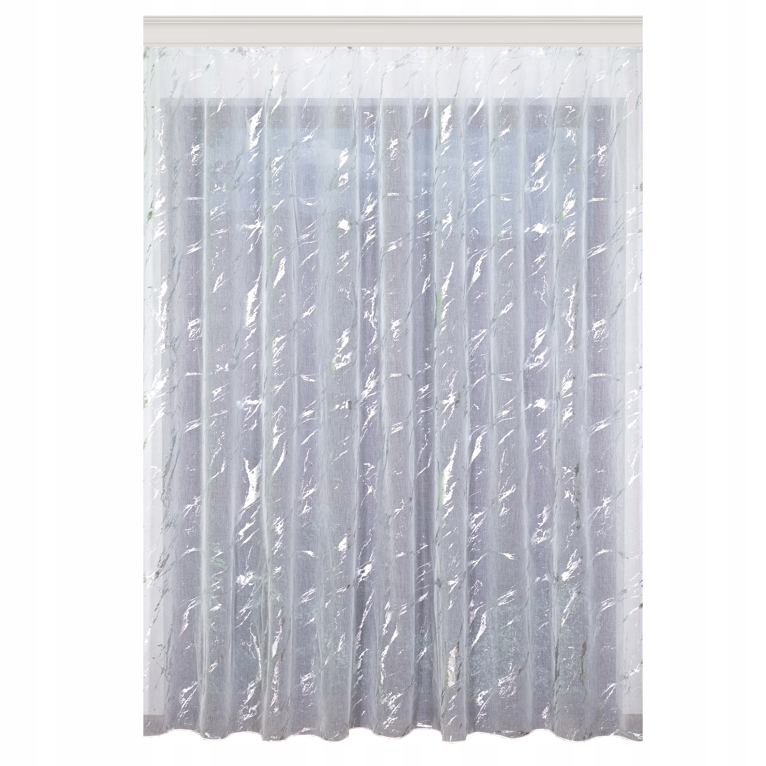 Záclona mramor bílá etamin s olověnou páskou 250 x 160 cm, elegantní obývací pokoj