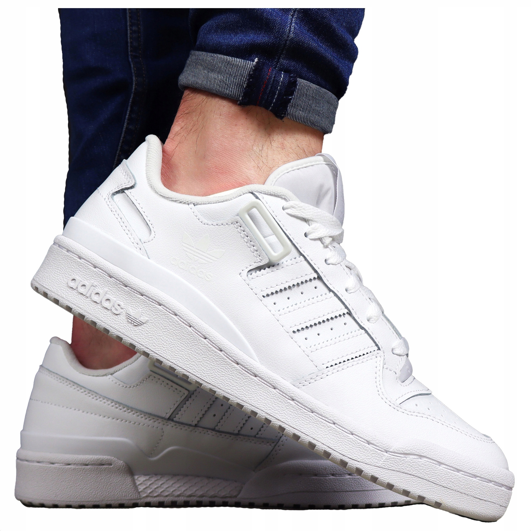 pánské boty Adidas Kožené Bílé z kůže sportovní tenisky Pohodlné