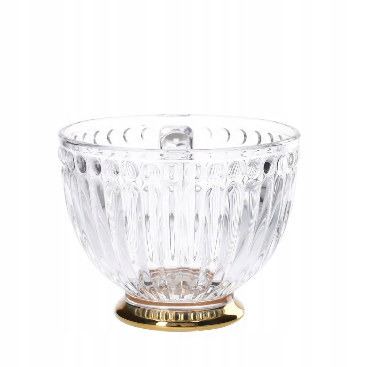 Filiżanka BARREL szklana w paski do kawy herbaty 360 ml na prezent 1szt Kolor przezroczysty