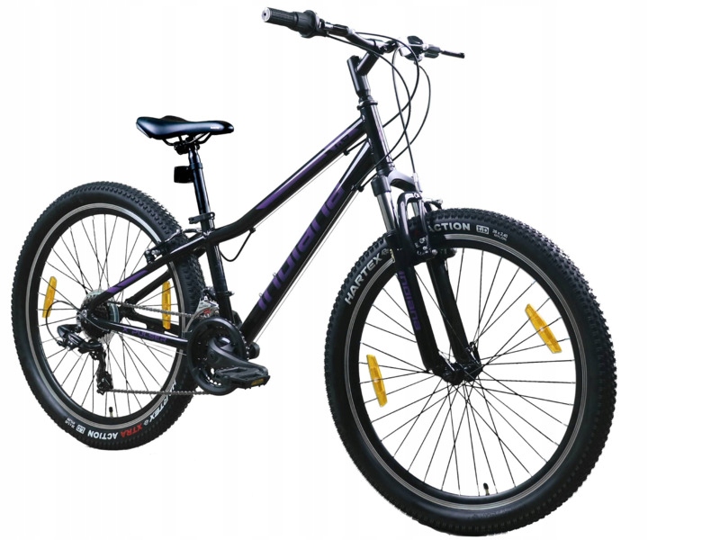 Rower młodzieżowy Indiana X-Pulser 1.6 26 cali dla chłopca Czarno-fioletowy