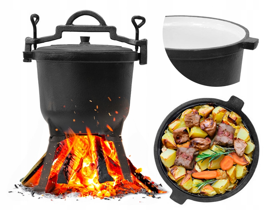 Kociołek 4L emaliowany stojący Meyerhoff Pieczonki Prażonki Duszonki