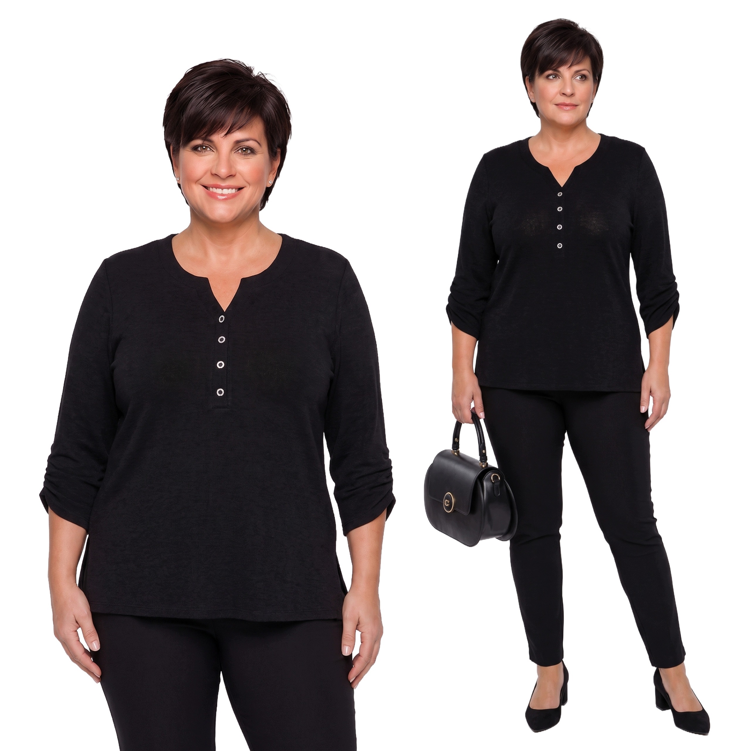 Černá svetrová halenka plus size velikost 56