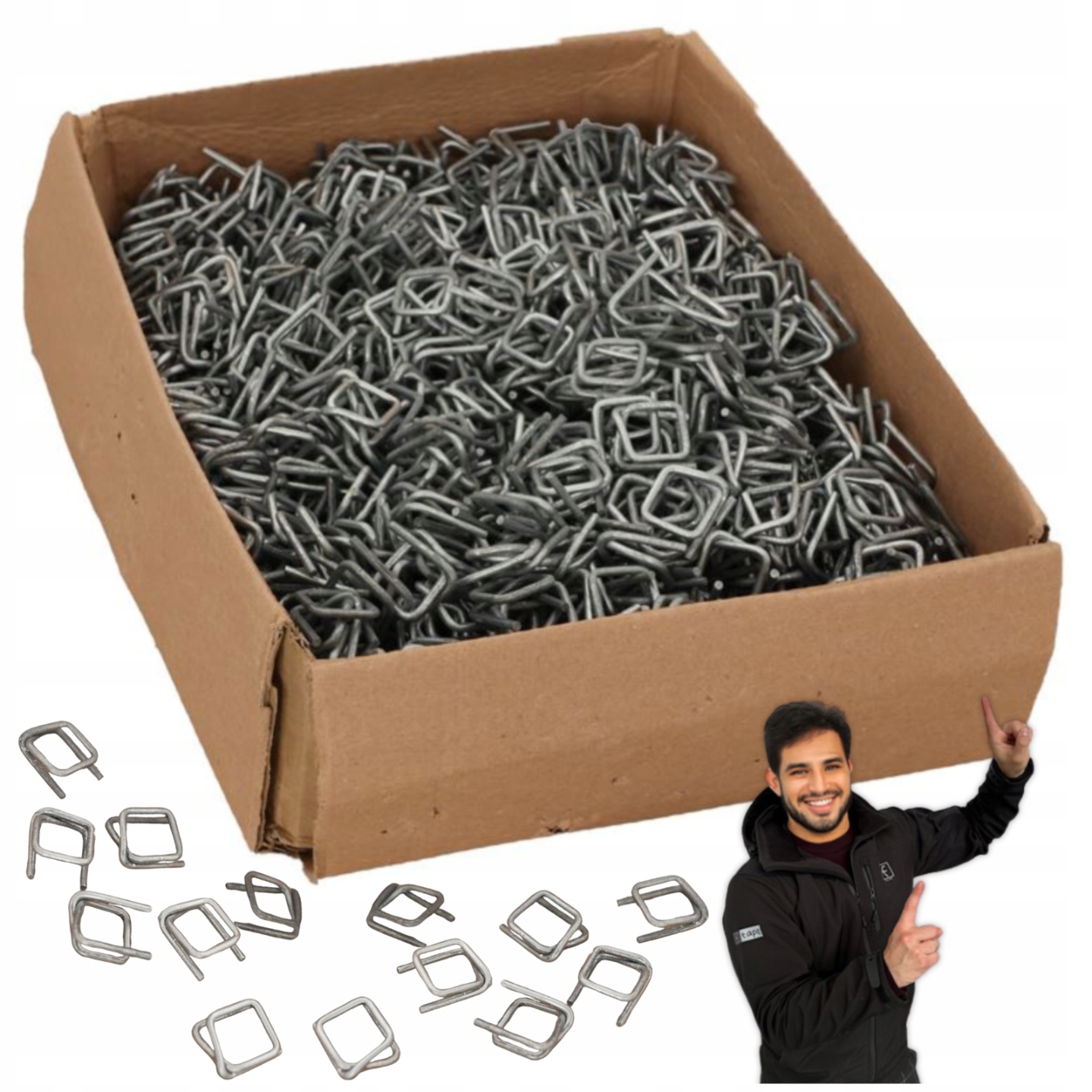 Spinki Druciane do Taśm Pp 19mm 1000 szt Zapinka Spinka do Bandowania Felan