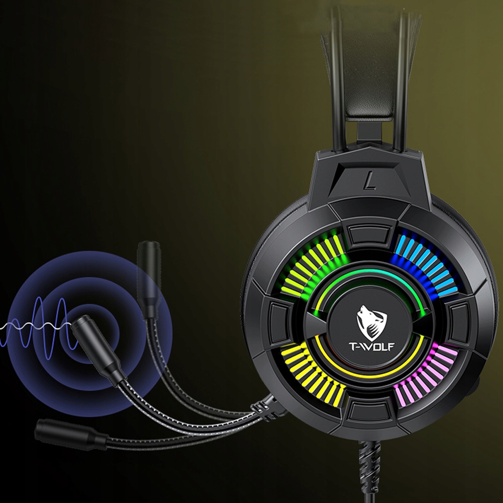 SŁUCHAWKI Z MIKROFONEM GAMINGOWE DO GRANIA DLA GRACZY NAUSZNE RGB USB 7.1 Rodzaj słuchawek nauszne