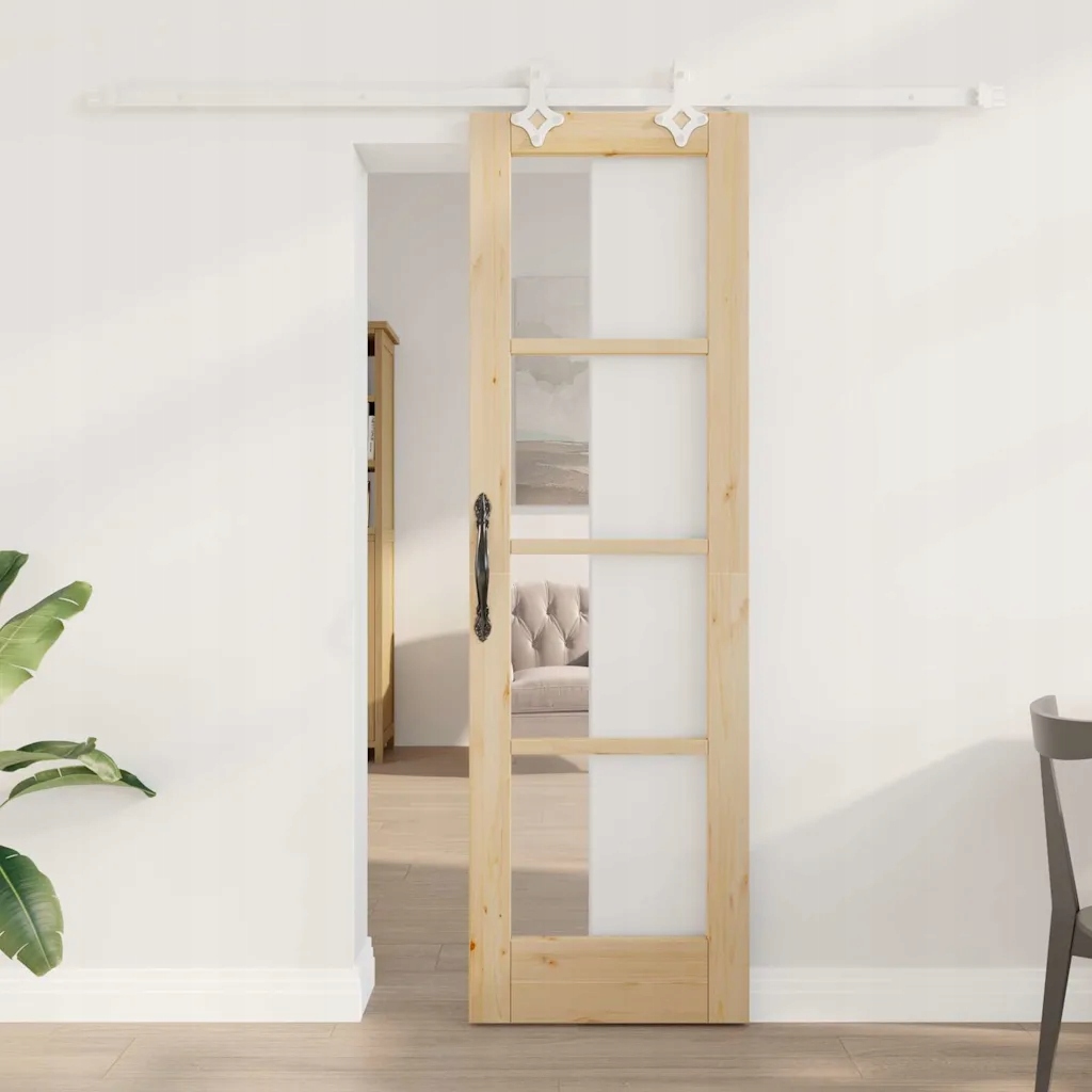 Posuvné dveře Hnědá 61 x 198.5 cm Dřevo a kov Hnědá 3332237