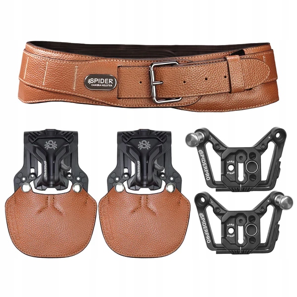 Profesionální reportážní pás SpiderPro Dual Camera System v3 hnědý