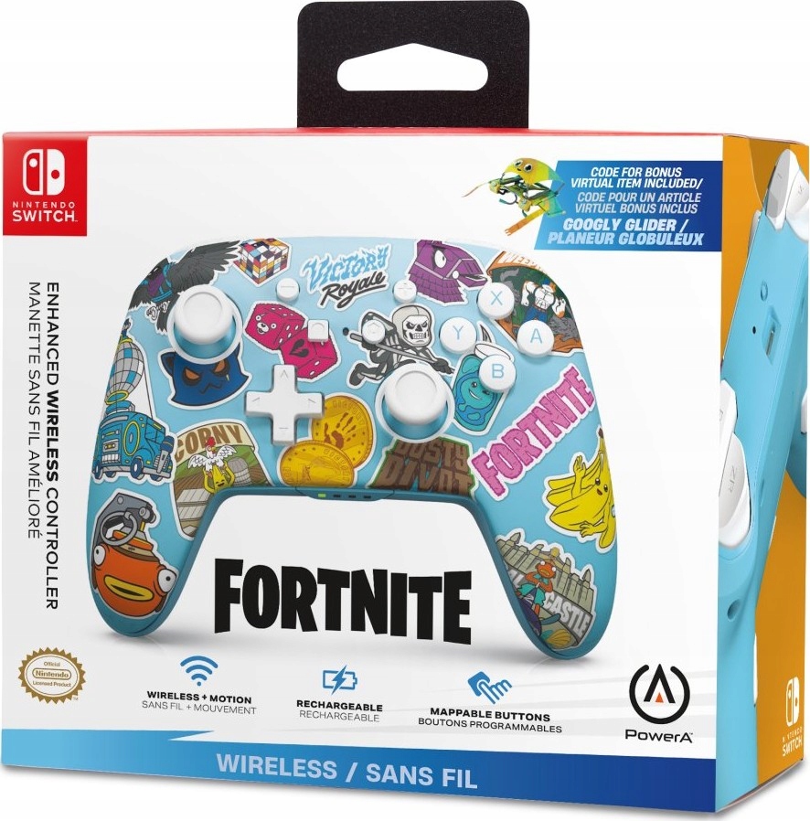 PowerA Switch Bezdrátový ovladač Enhanced Fortnite Sticker Mania