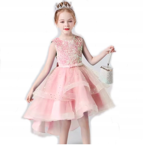 Sukienka Różowa 128 Weselna Princessa 456