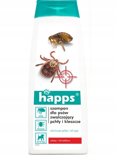 4X Happs Šampon pro psy bojující proti blechám a klíšťatům 250 ml