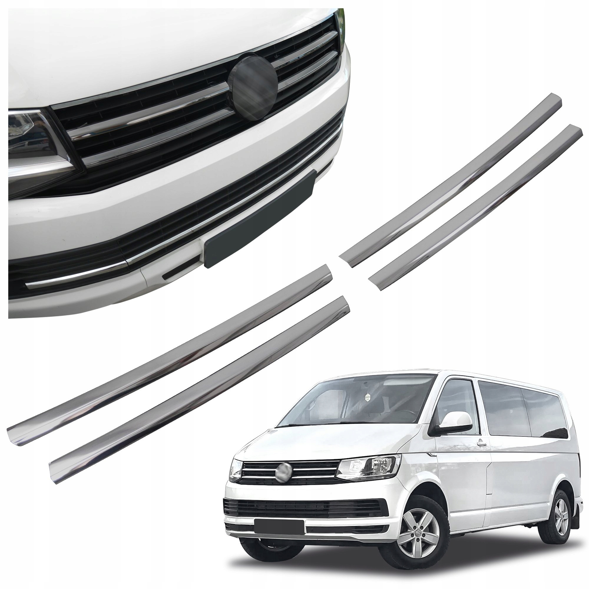 Lišty atrapy predného maskovača grilu pre Vw Caravelle VI T6 2015-2019