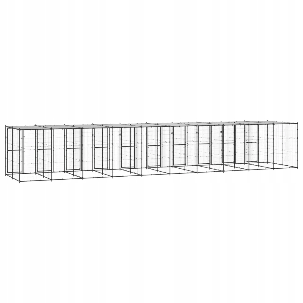 Levně Kotec pro psa, se zastřešením, ocelová, 24,2 m²