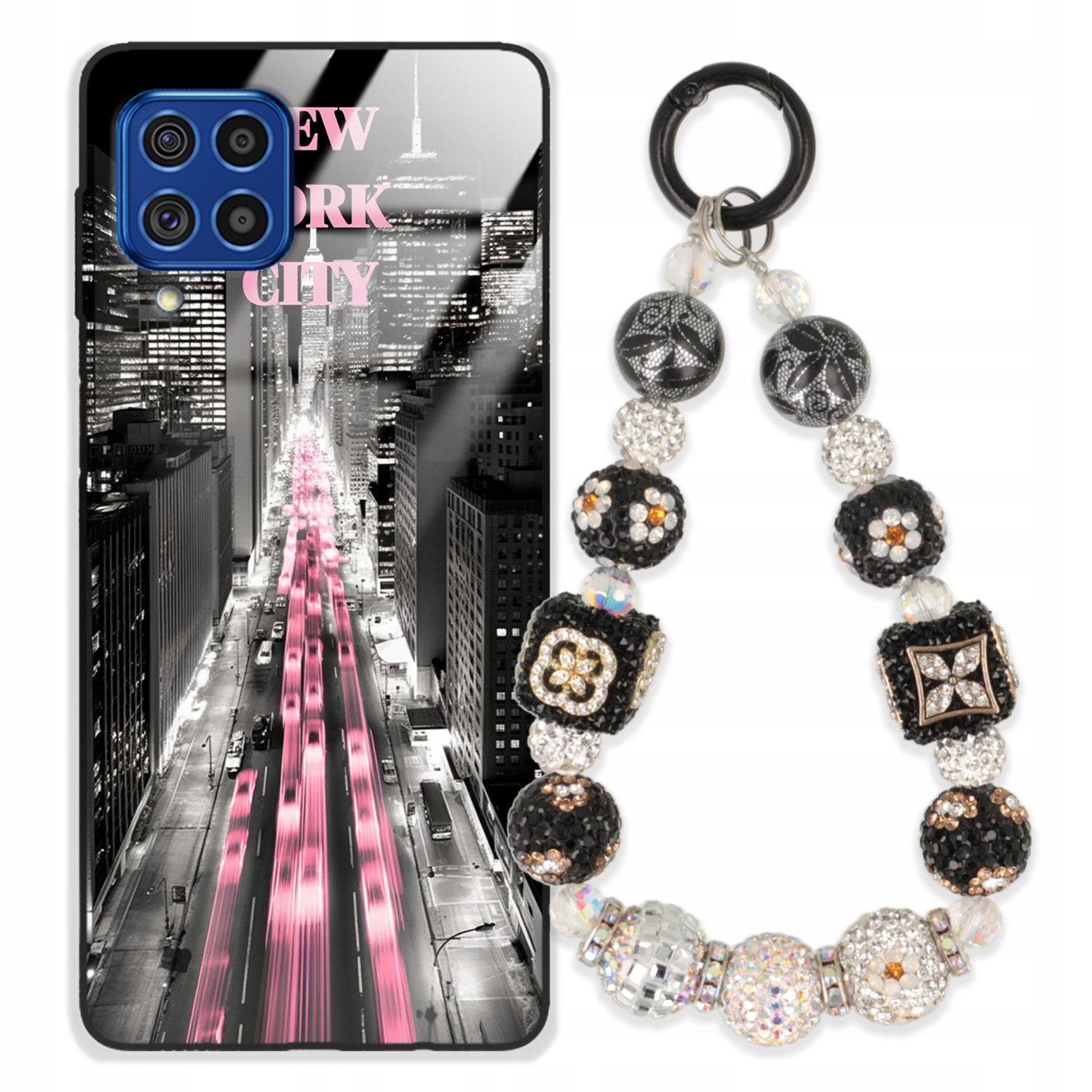 Pouzdro Pro Samsung F62 Case Glass| Přívěsek Na Klíče Elegantní Kryt Premium Vzory