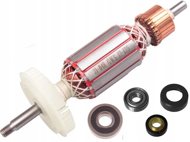 Bosch GWS13-125 CI Cie Rotor 1607000V33 GWS15-125 ložiska tlumič magn