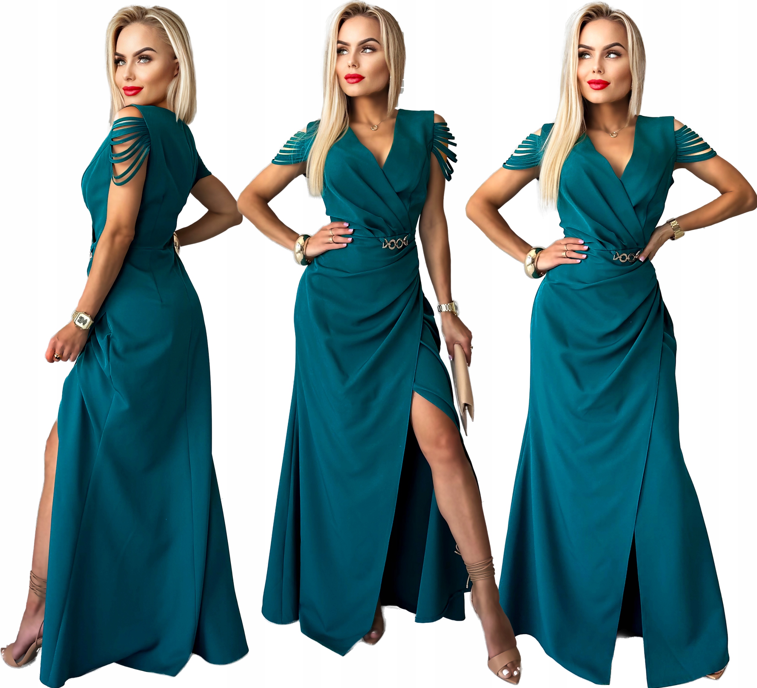 Návštěvní Šaty Dámská maxi svatební hostina velká velikost Polský Výrobek 40 PAR3X