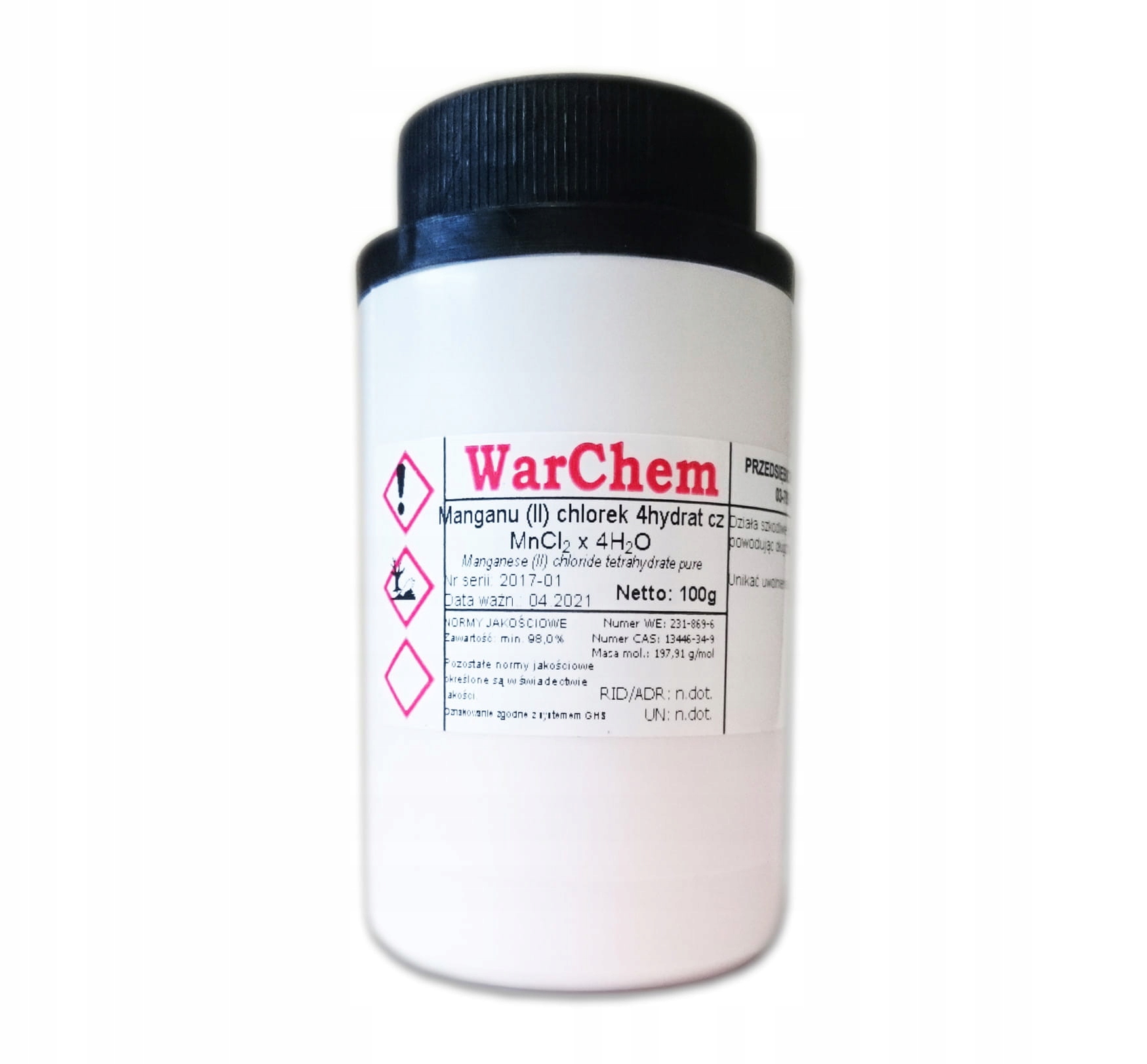 

Chlorek Manganu (II) 4hydrat czysty 100g