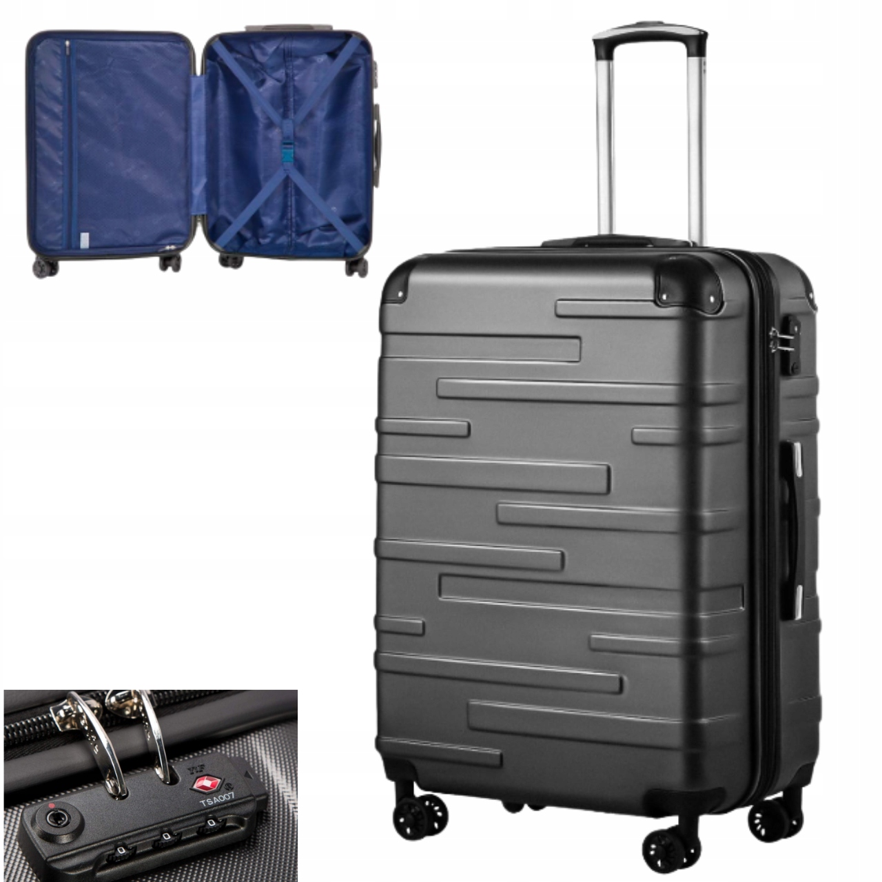 Czarna walizka podróżna 20 cali COOLIFE