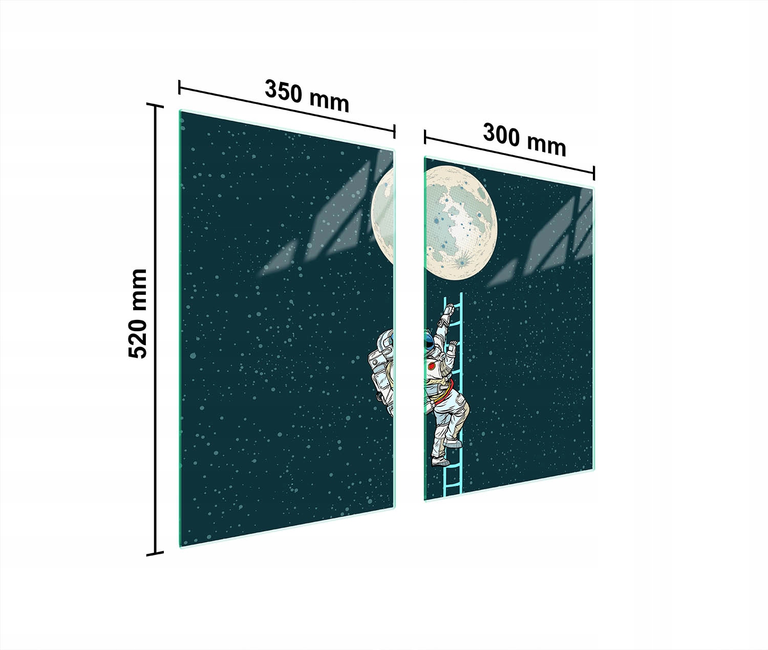 Skleněná Ochranná Deska Do Kuchyně 65x52 Měsíc