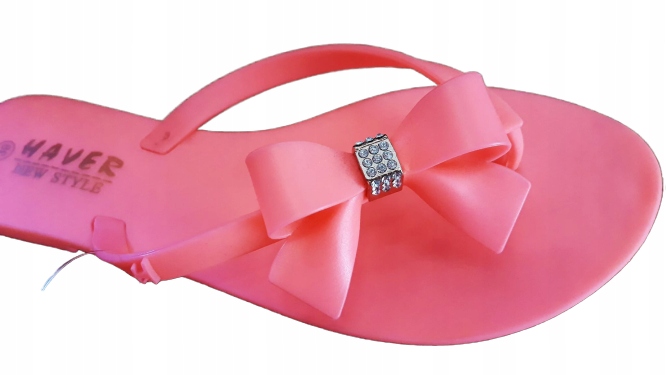 POMARAŃCZOWE GUMOWE KLAPKI -39- NEONOWE MELISKI Długość wkładki 25.5 cm