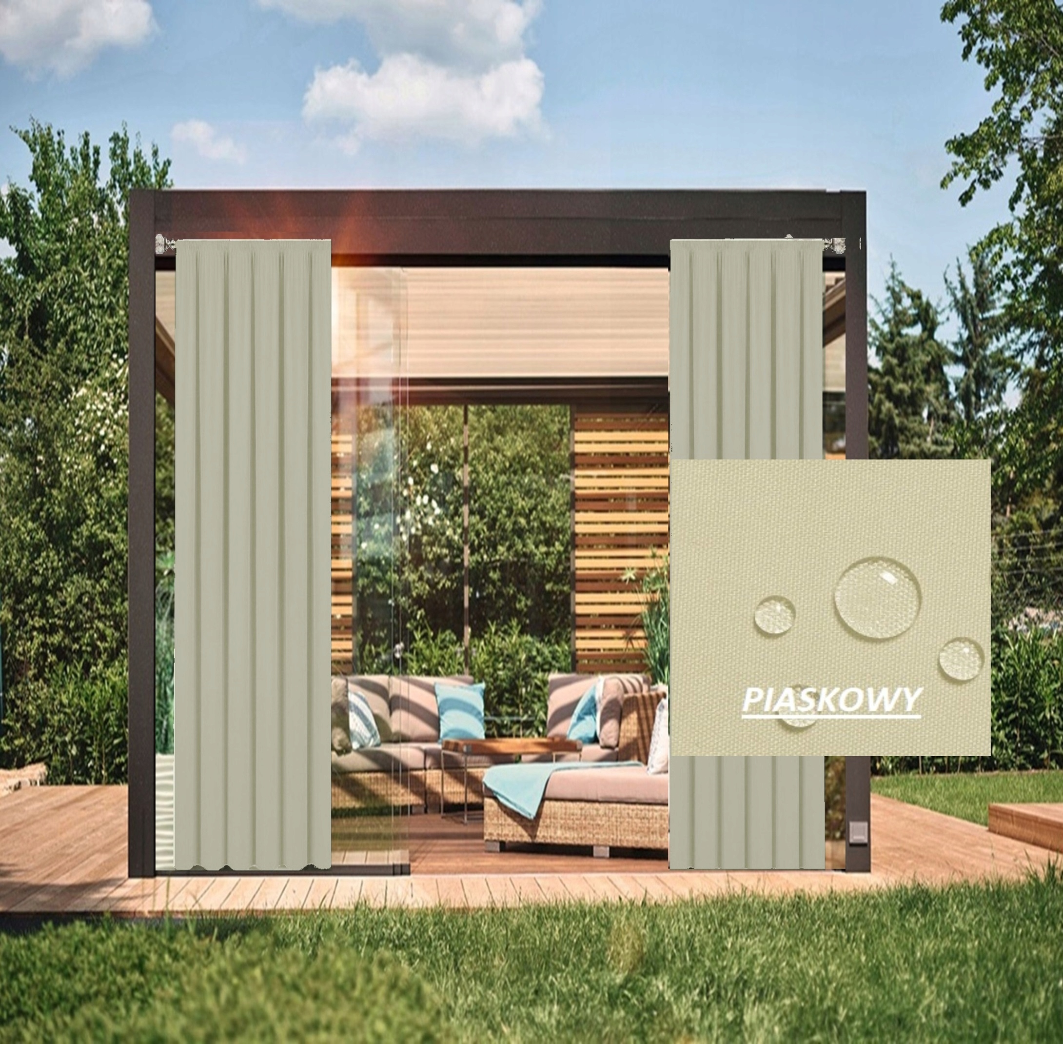 ZASŁONY OGRODOWE TAŚMA 155 X 230 ZASŁONA TARAS ALTANA Typ inny