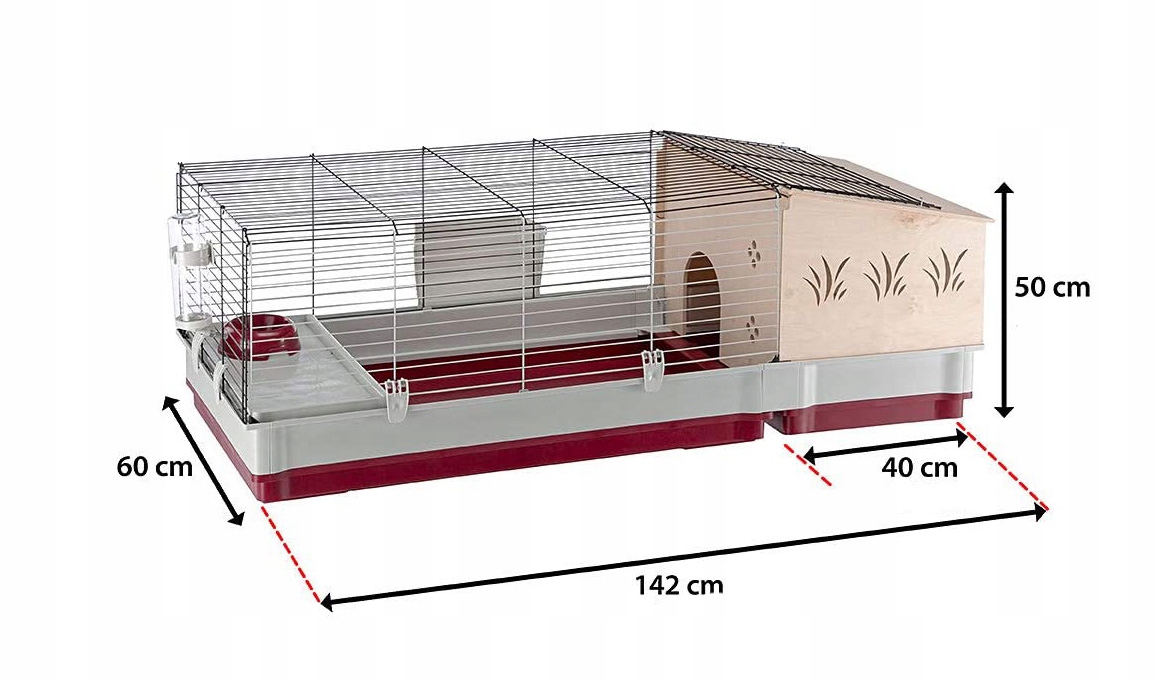 Levně Klec s toaletou pro králíky morče Ferplast 50 x 142 x 60 cm