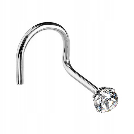 

Kolczyk do nosa z kryształkiem 0,8/7/2