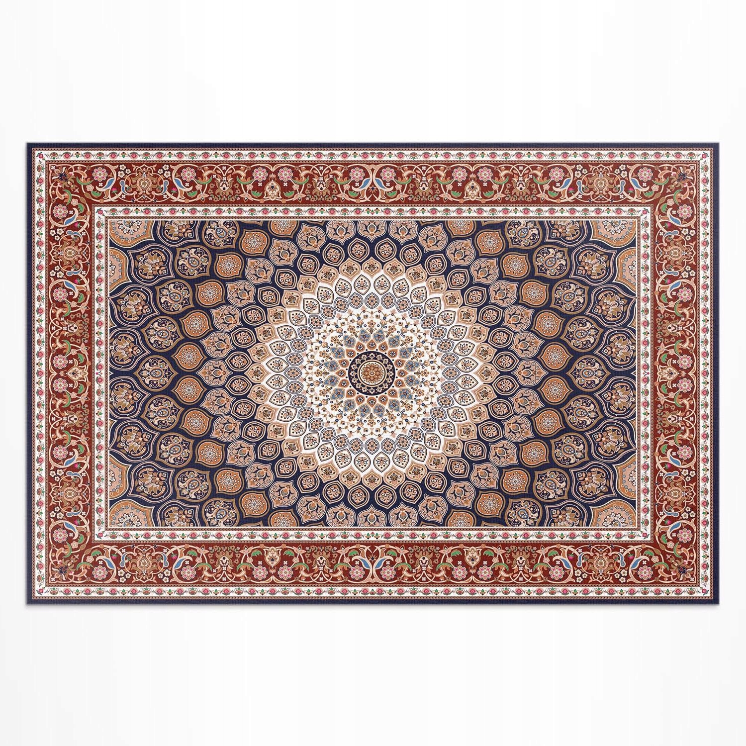 Ozdobný terasový vinylový koberec Mandala v tureckom perzskom štýle 120 x 80 cm