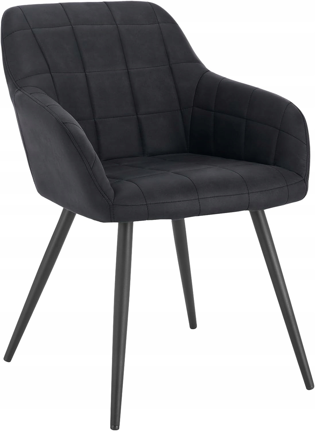 čalúnená stolička do jedálne, obývačky, ľanové sedadlo, dizajnová čierna