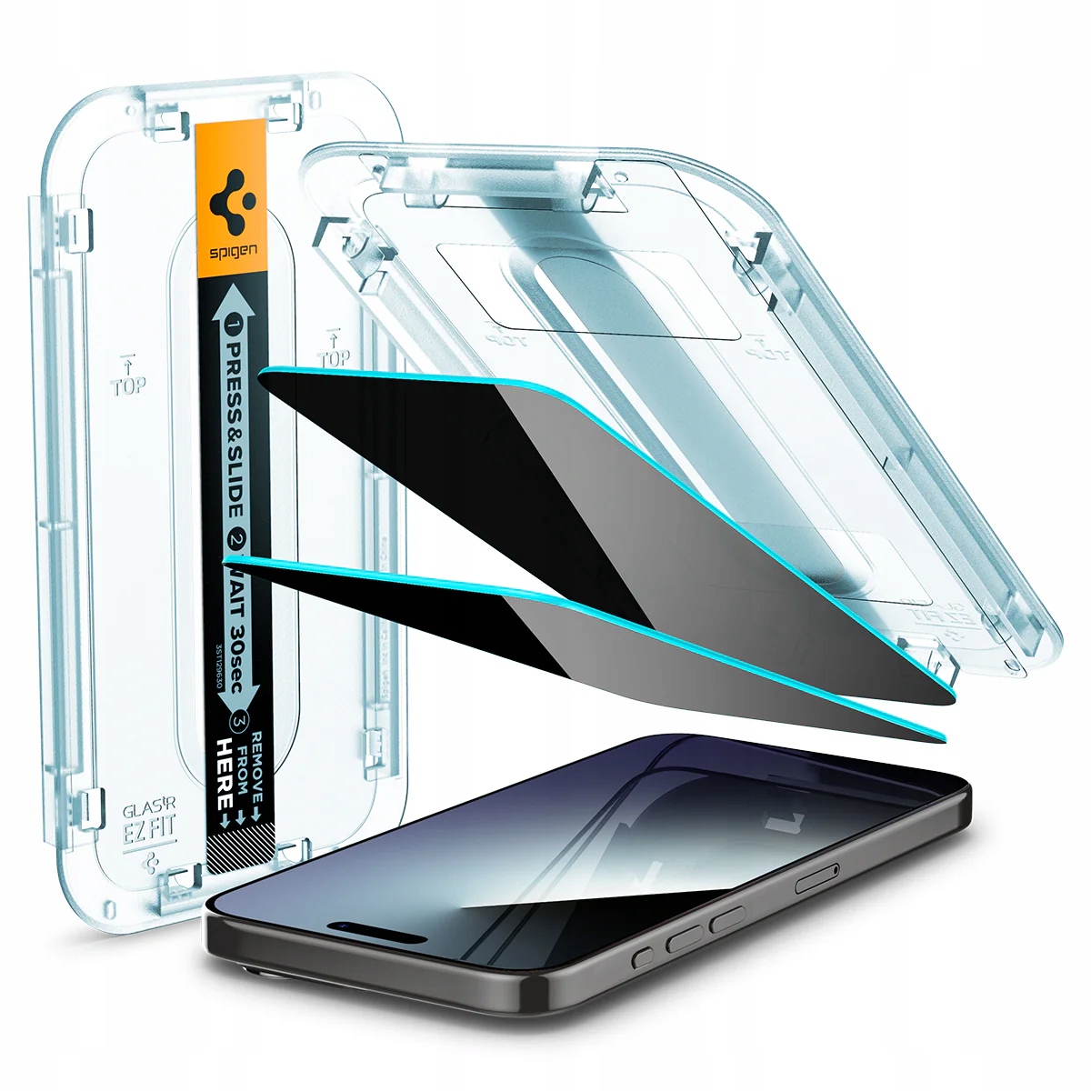 Spigen Glass tR Ez Fit 2 sztuki, przezroczyste iPhone 15 Pro Max