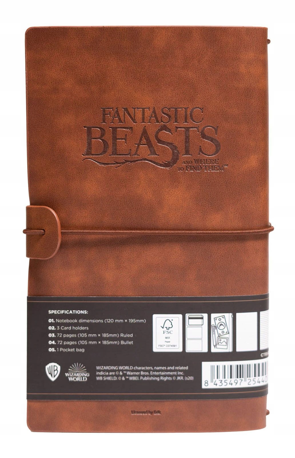 Notes Adresownik skórzany 80 kartek Fantastic Beasts na gumkę Prezent Kod producenta CTBV006