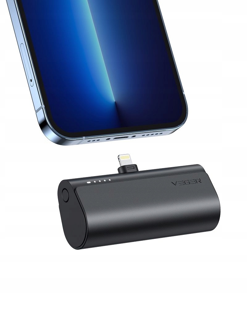 Veger powerbank 5 000 mAh z wbudowanym złączem Lightning Pd QC3.0 3A 20W