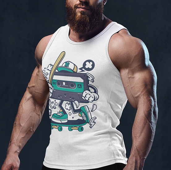TANK TOP ANIMOWANE CASSETTE SKATER Rozmiar M