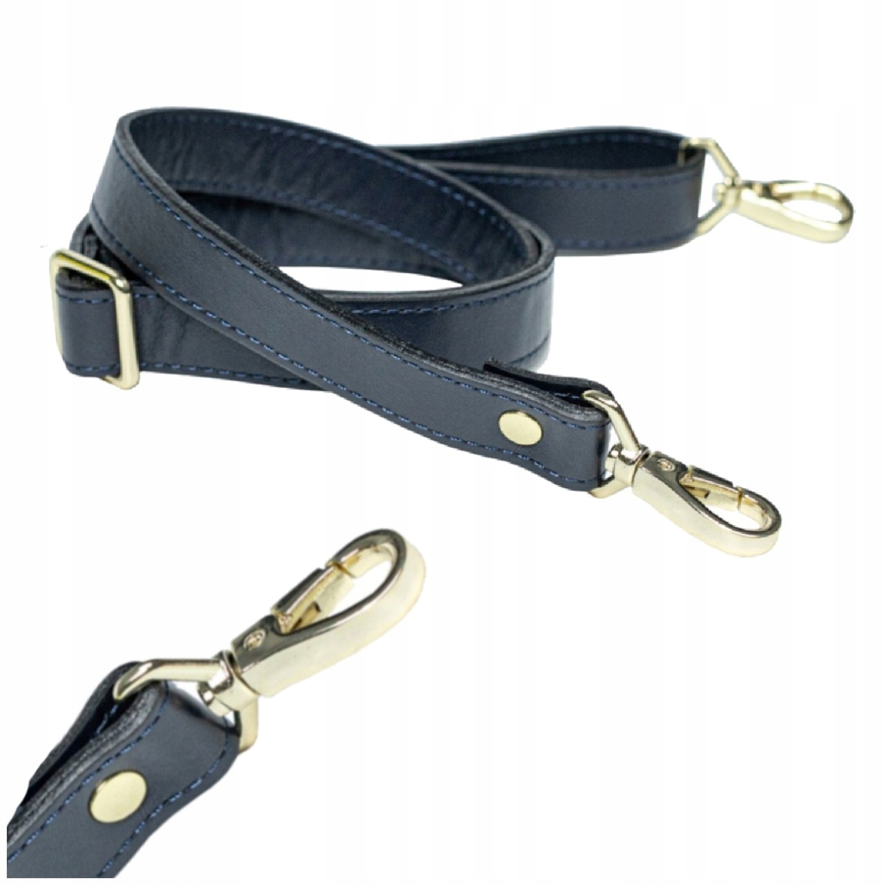 PASEK DO TOREBKI REGULOWANY SKÓRZANY OKUCIA ZŁOTE