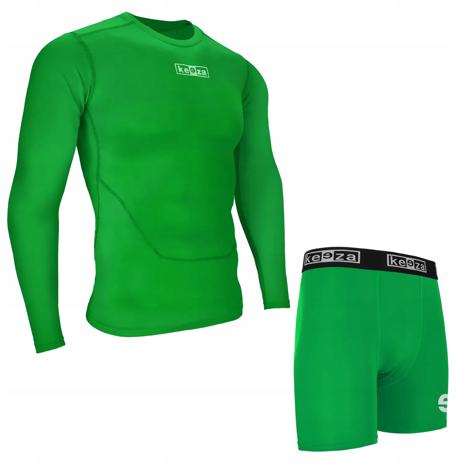 Komplet termoaktywny Keeza Bristol długi rękaw, spodenki zielony XL