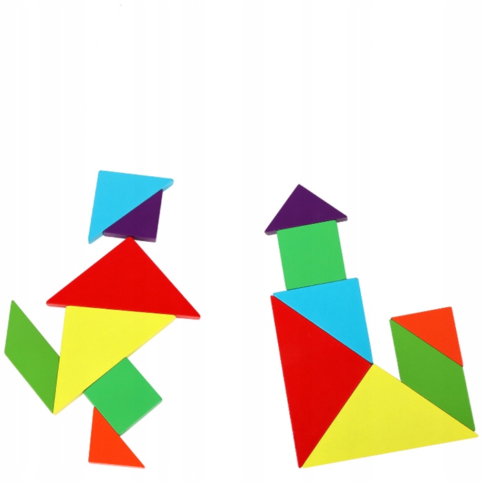 TANGRAM DREWNIANA UKŁADANKA KLOCKI MAGNETYCZNE Materiał drewno