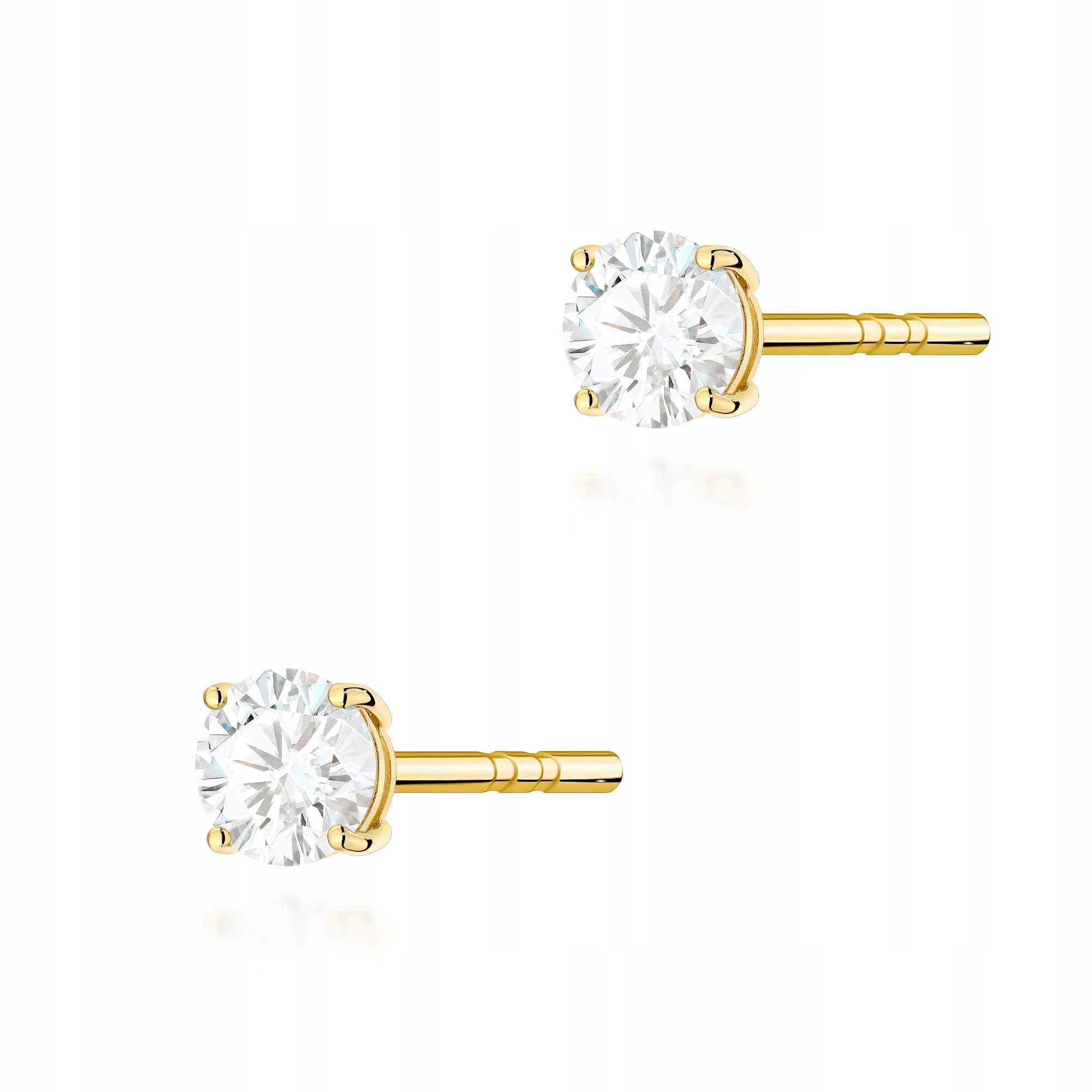 Zlaté náušnice 585 s brilianty 0,15 ct, elegantní a klasické jako dárek