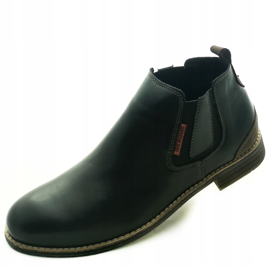 Pánské kotníkové boty boty Leather Desque 02M2125