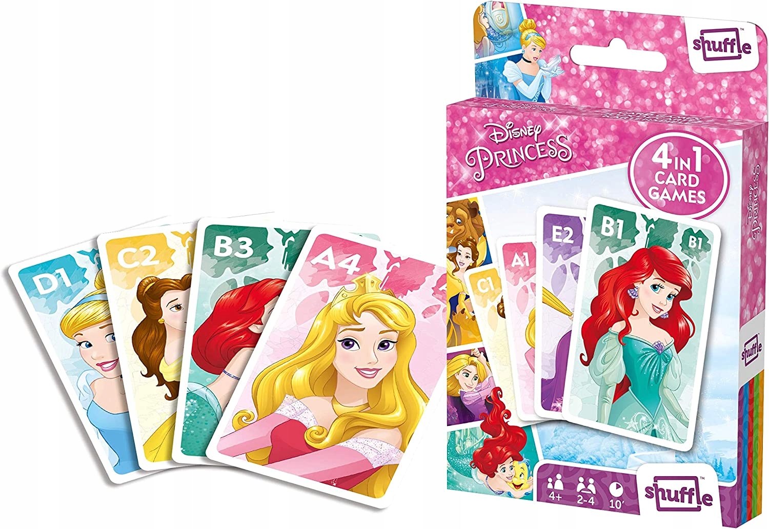 

Księżniczki Disney Karty Do Gry 4W1 zestaw 4 gier
