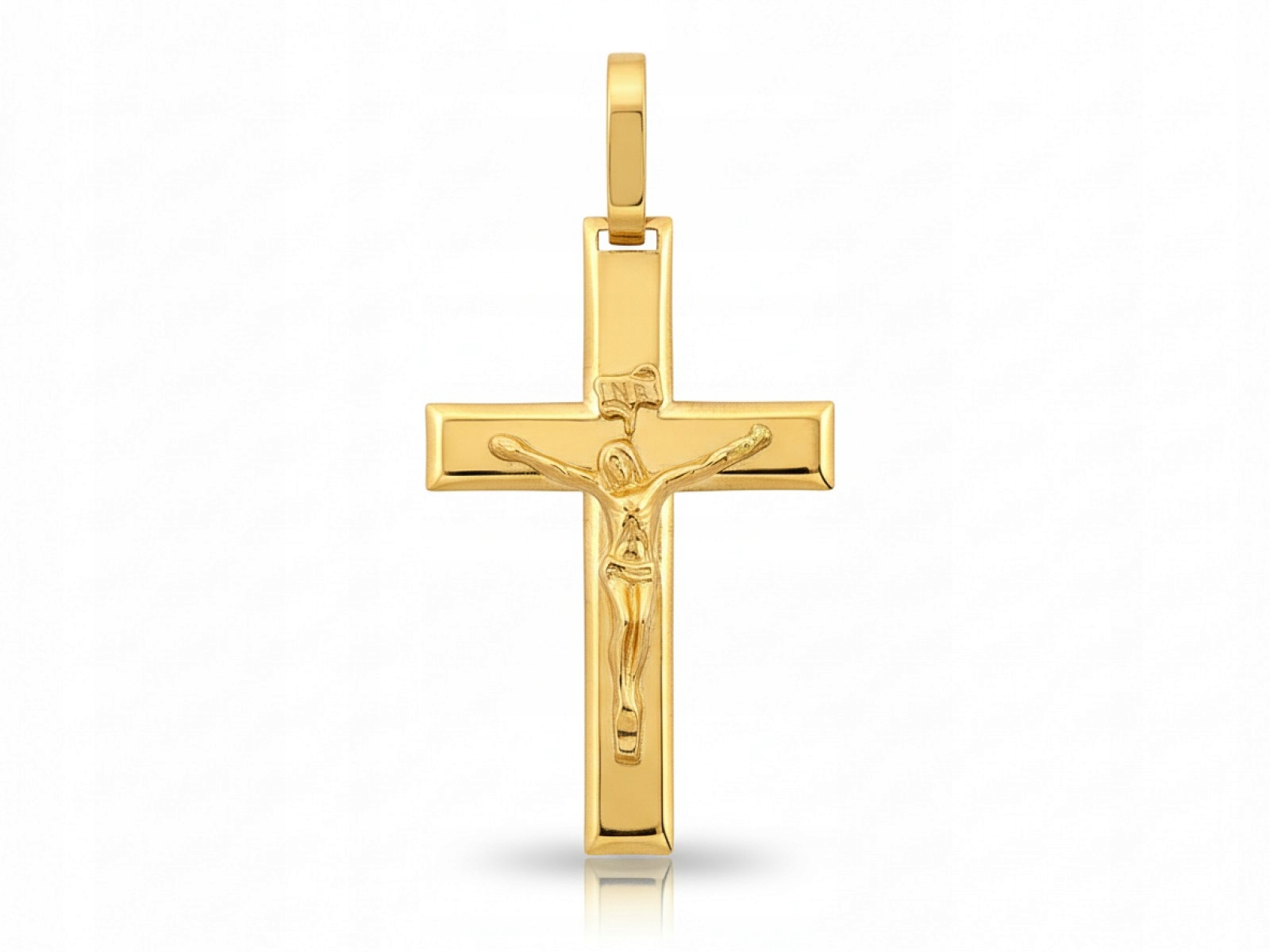 Přívěsek zlatý 585 křížek bez kamenů přívěsek 14kt přívěsek Kříž