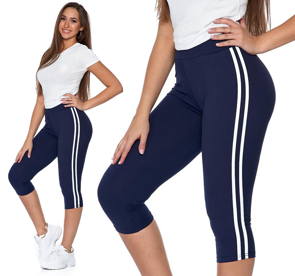 

Moraj Fit Legginsy 3/4 wysoki stan Lampasy S/m