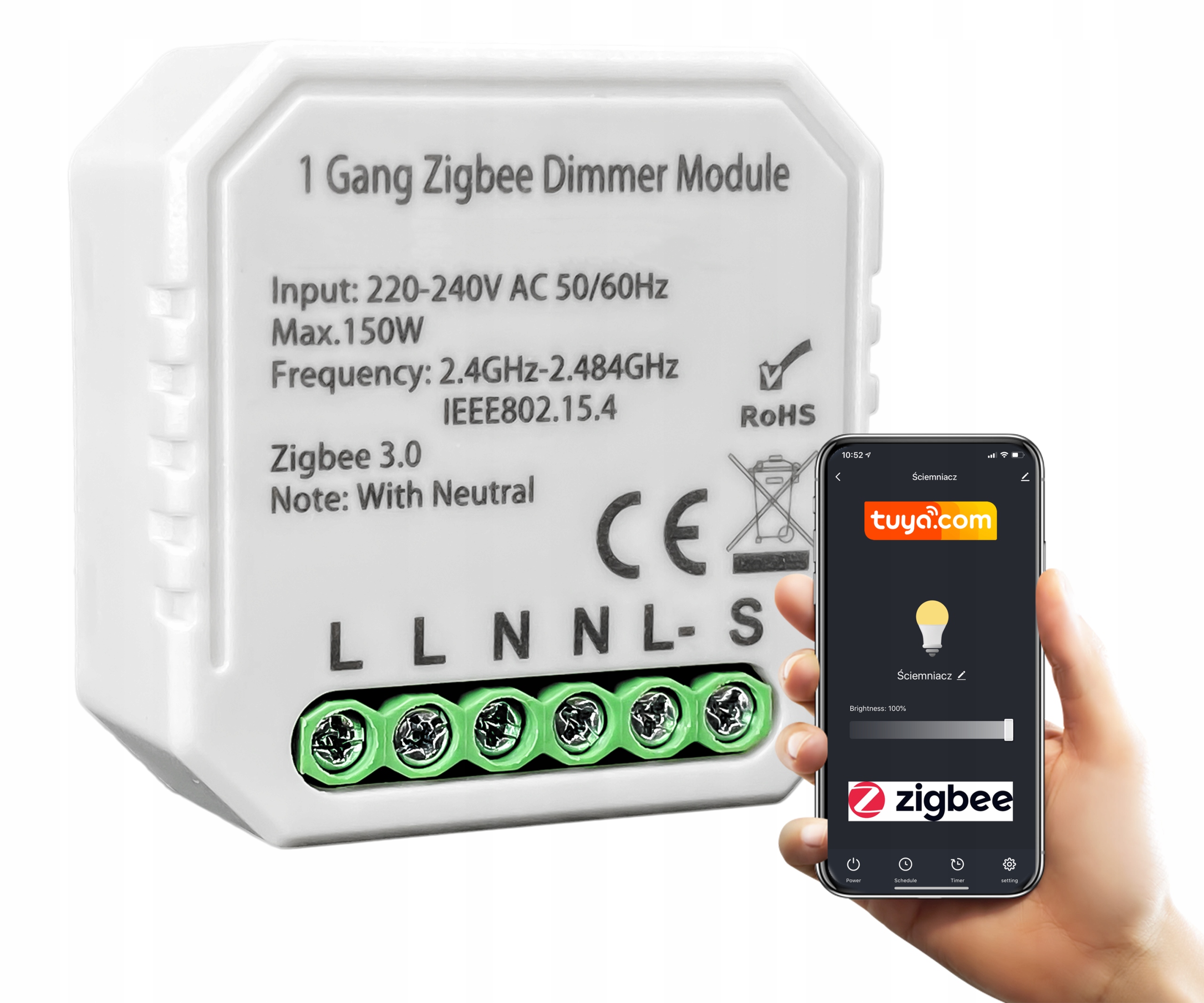 Ściemniacz Dimmer Włącznik ZigBee TUYA Smart