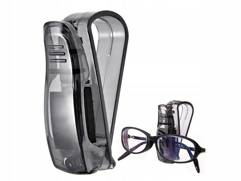 UCHWYT NA OKULARY PRZECIWSŁONECZNE DO OKULARÓW AUTA SAMOCHODU SAMOCHODOWY Kolor czarny