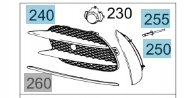 A2138856306 - Решетка заклепки хоккей бампер передний MERCEDES W213 AMG